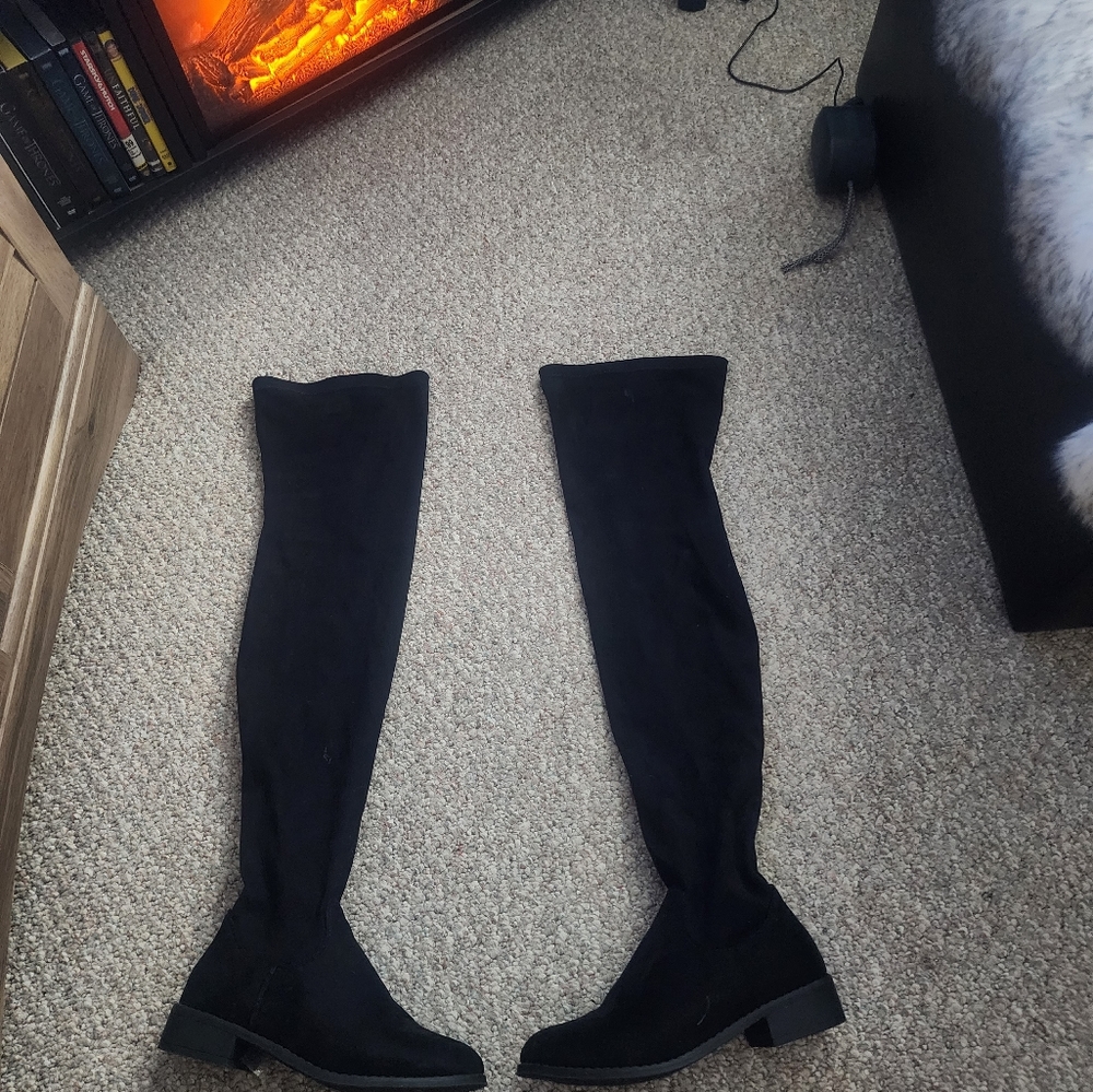 Thigh high black boots 8